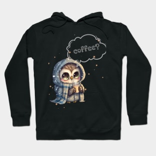 Cute Owl with Hot Coffee Hoodie